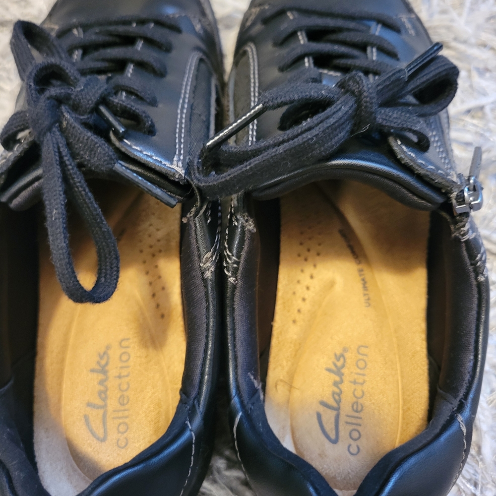 Clarks Black women Brylanne Bayla Leather Sneakers - Picture 5 of 11